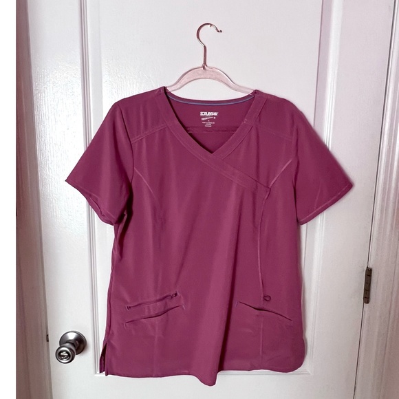 Scrubstar Women's Fashion Premium Performance Mock Wrap Mellow Mauve Scrub Top M - Picture 5 of 8
